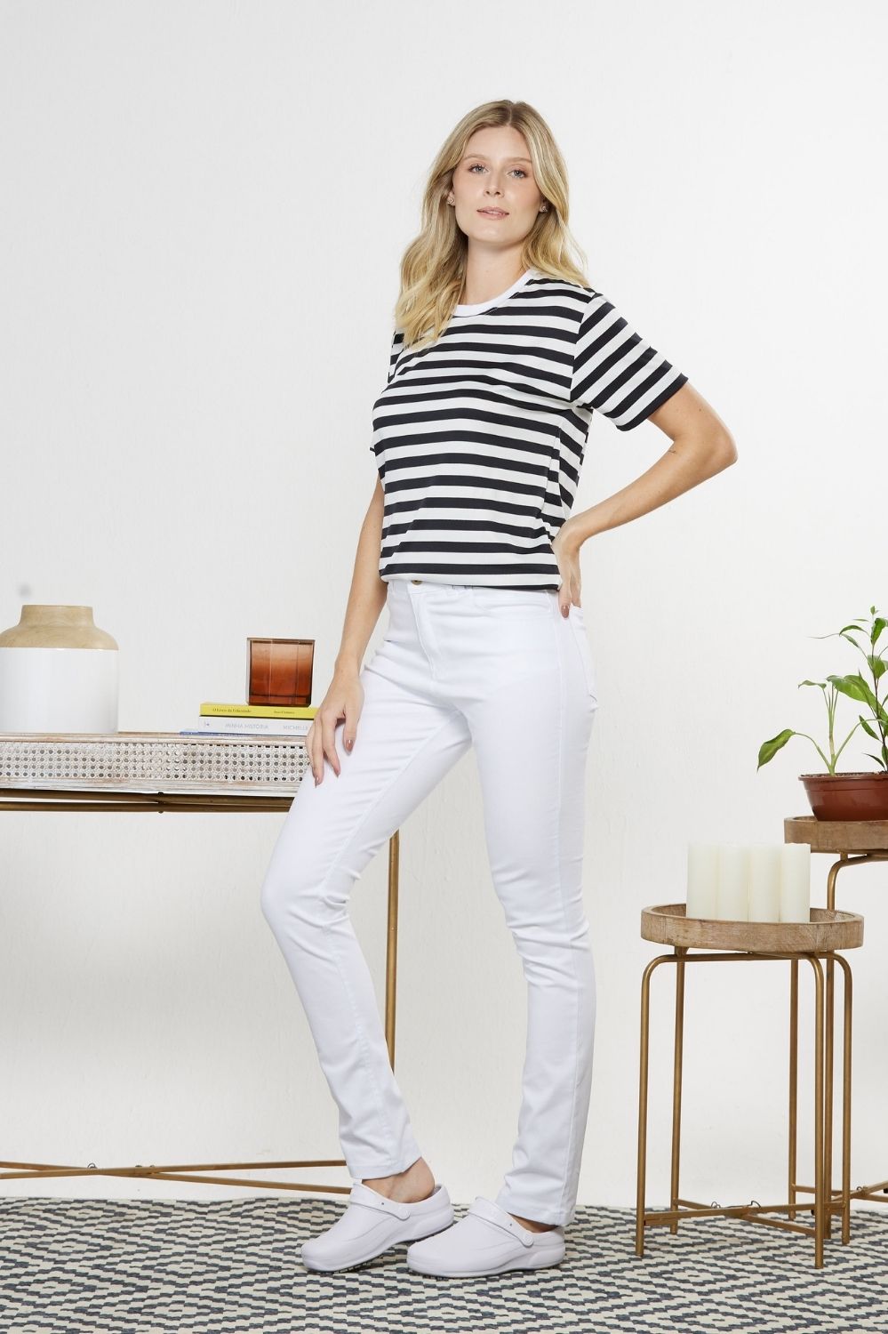 CALÇA FEM TRAD BRIM ELASTANO BCO-BRANCO