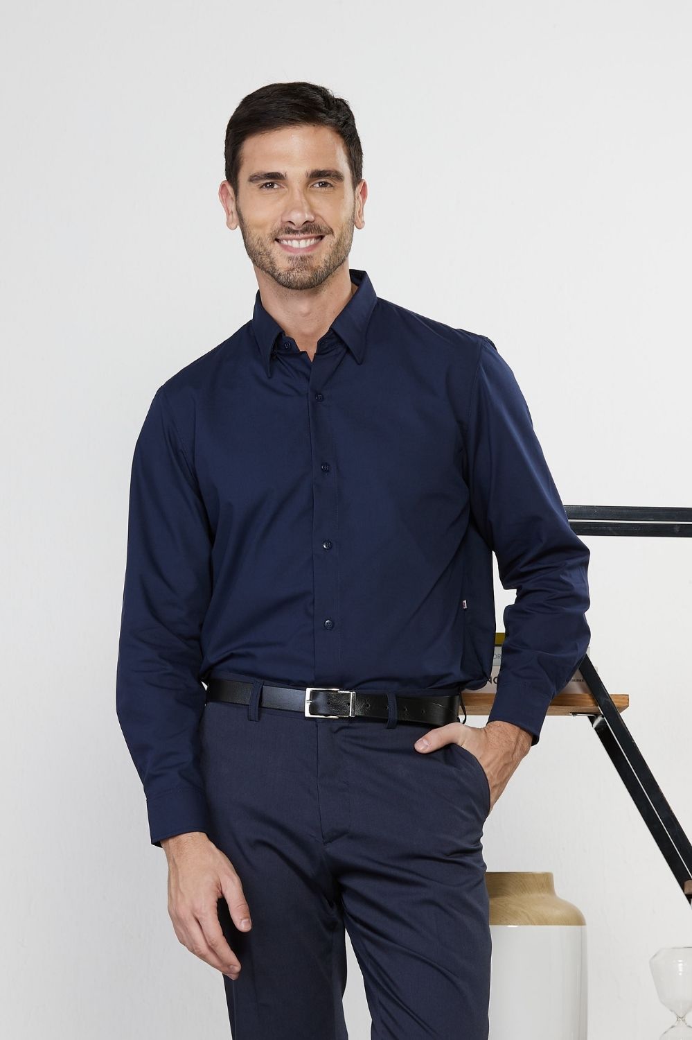 CAMISA SOCIAL TRIC/MISTA ML CORES-MARINHO 1222