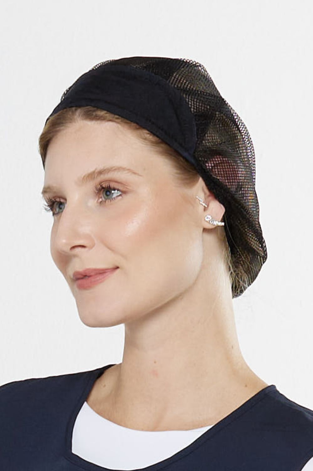 TOUCA C/ABA MALHA/SELETEL-PRETO