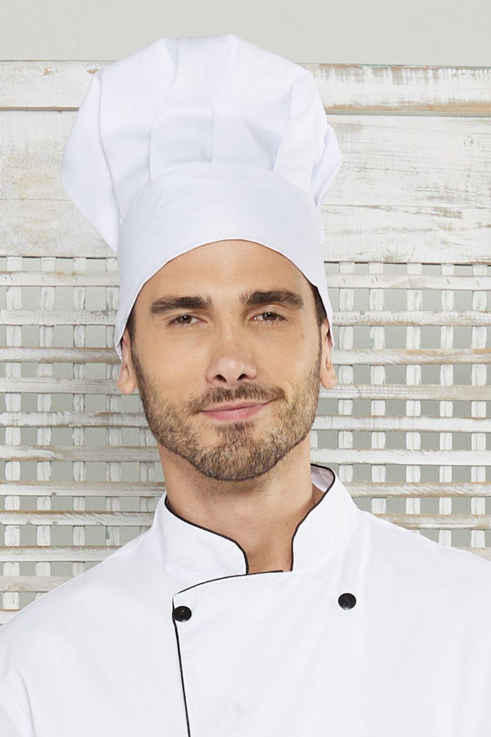 TOQUE C/VELCRO GABARDINE BCO-BRANCO/BRANCO