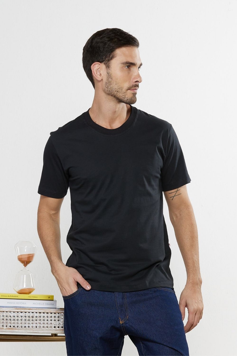 CAMISETA DR FIO30 MC CORES-PRETO